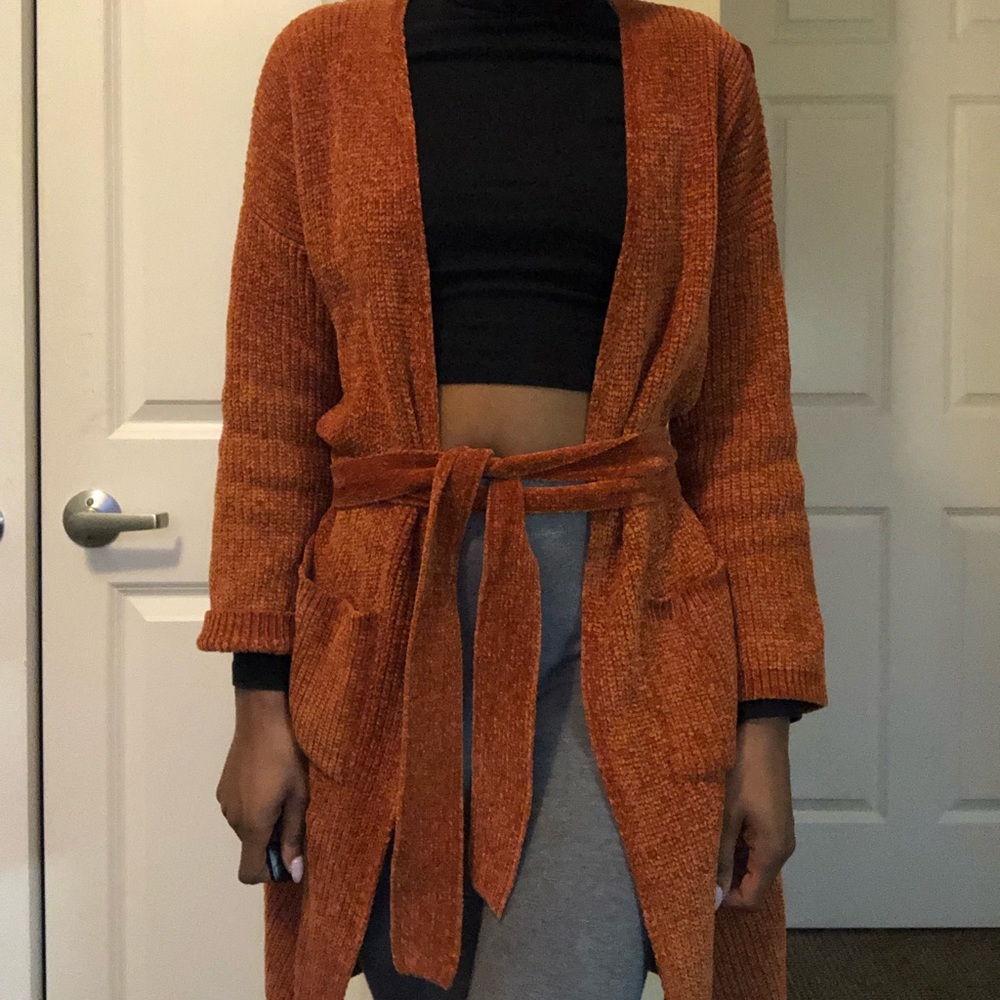 Autumn orange cardigan